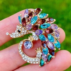 Hedgehog Brooch Hedgehog Pin Rhinestone Hedgehog Pin Hedgehog Pendant